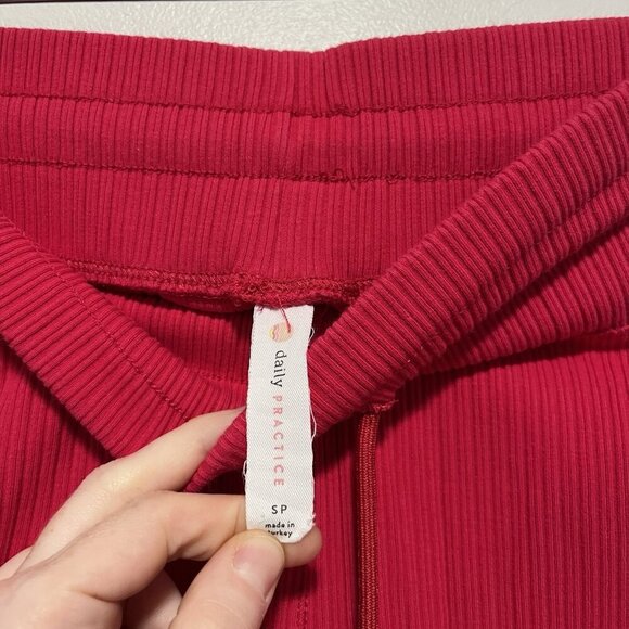 Anthropologie Daily Practice Henley Ribbed 2 Piece Lounge‎ Set Tank Joggers Pink - Picture 3 of 13